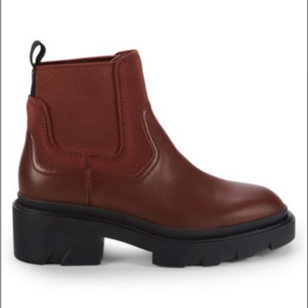 ASH Mastro Leather Pull-On Combat Boots Brown